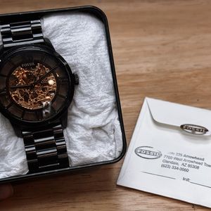Fossil Townsman Men's Automatic Watch with Mechanical Movement and Skeleton Dial
